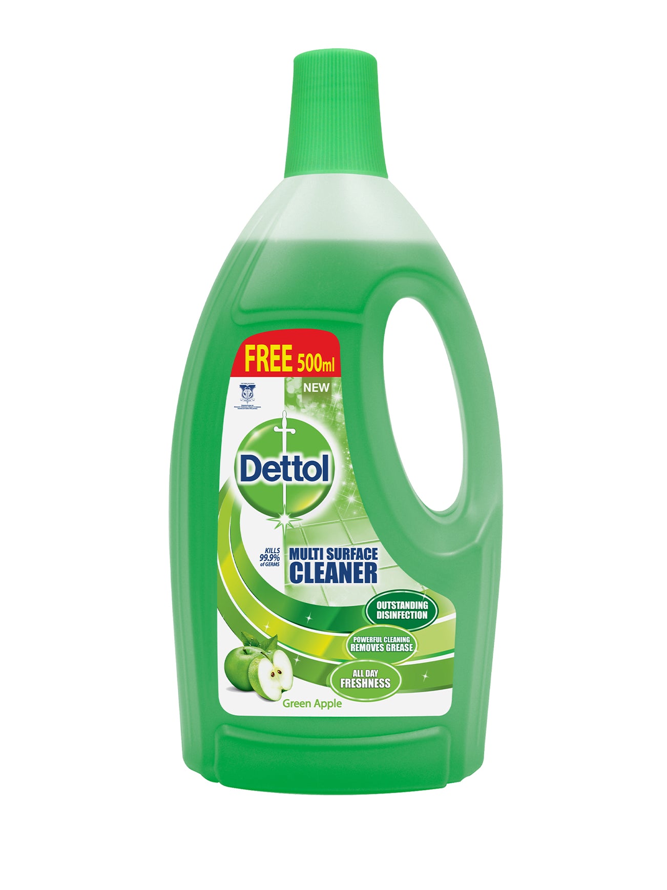 1602039616912_7868 DETTOL MULTI SURFACE CLEANER GREEN APPLE1.5L+500ML - Image 1