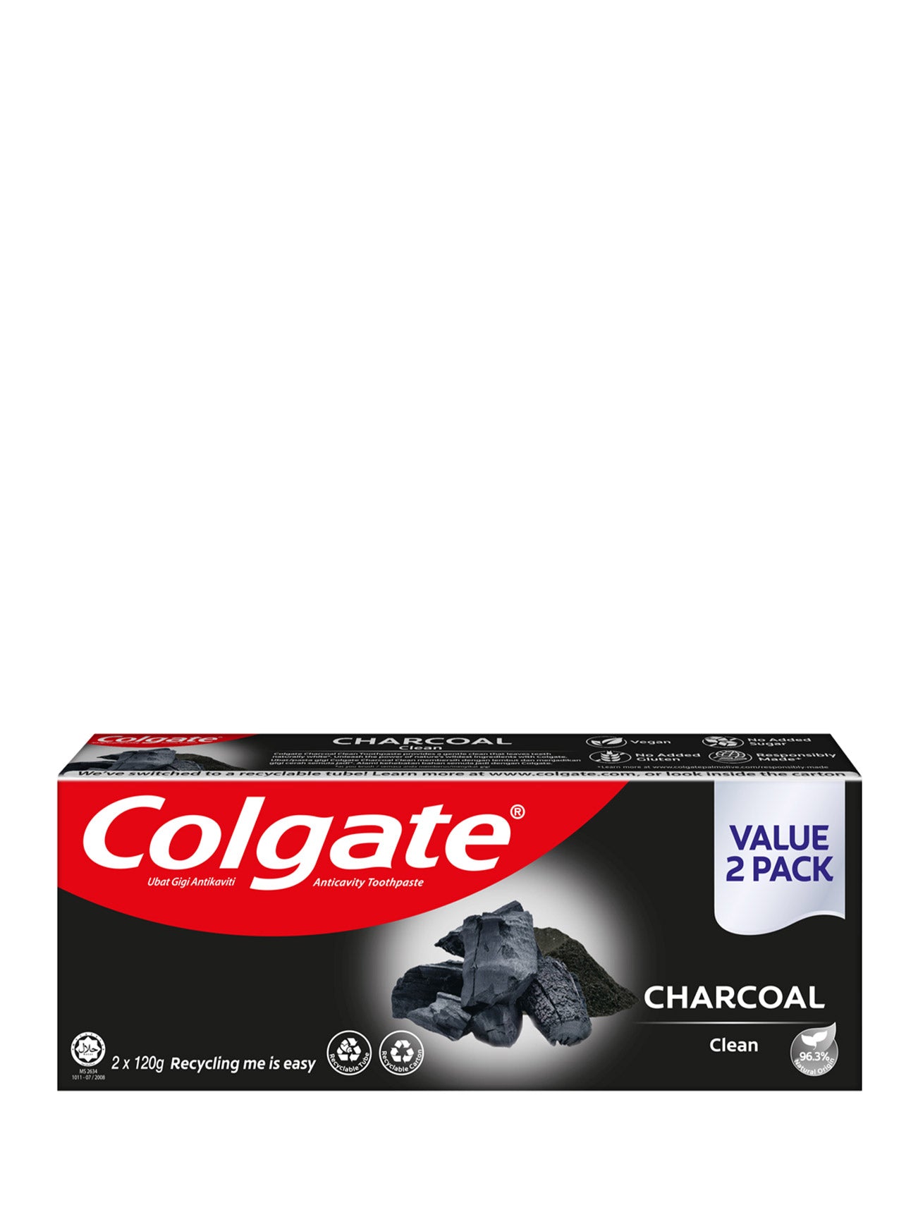 1650440431017_2493 COLGATE TP NTRL PURE CLEAN CHARCOAL & MINT 2X120G - Image 1