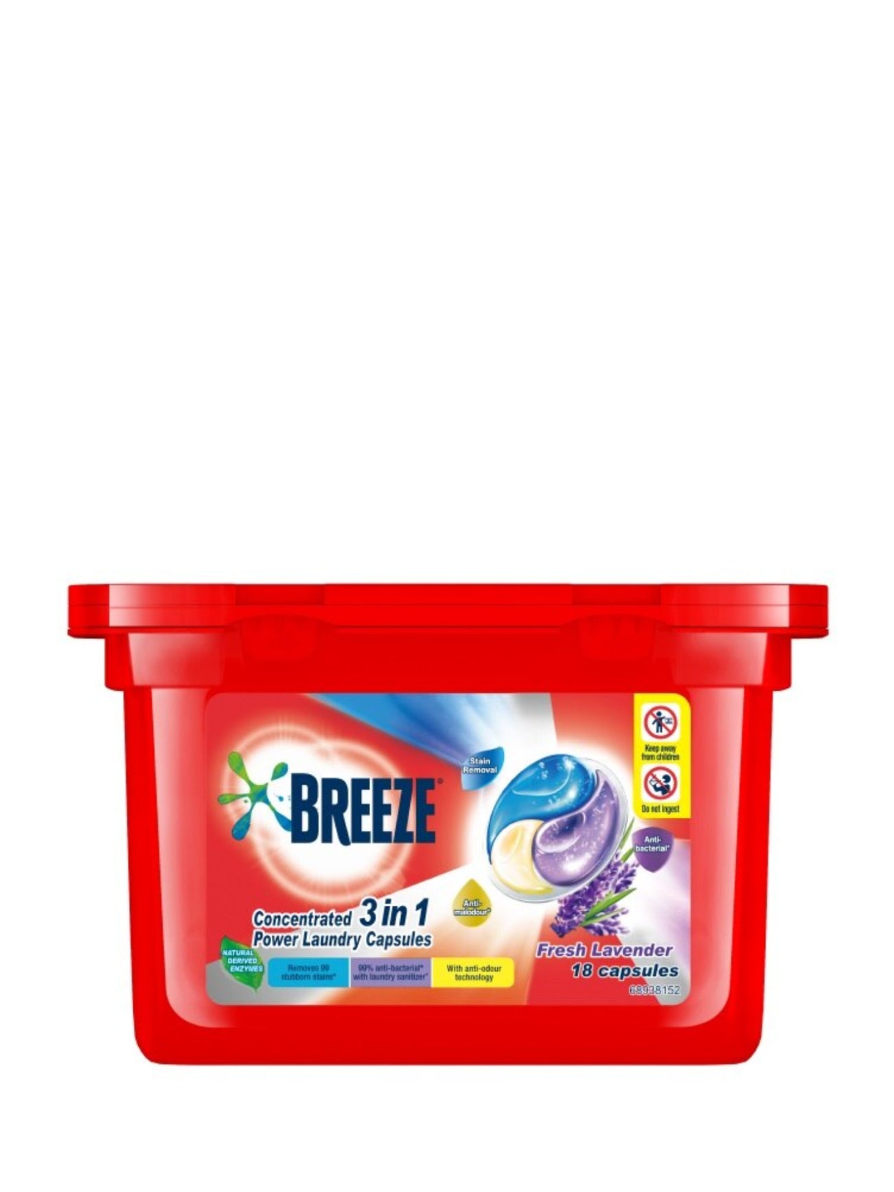 1687938956812_7916_784b50c7-7650-413e-bc64-59f4b4d5dc35 BREEZE 3IN1 POWER LAUNDRY CAPSULE LAVENDER 18S - Image 1