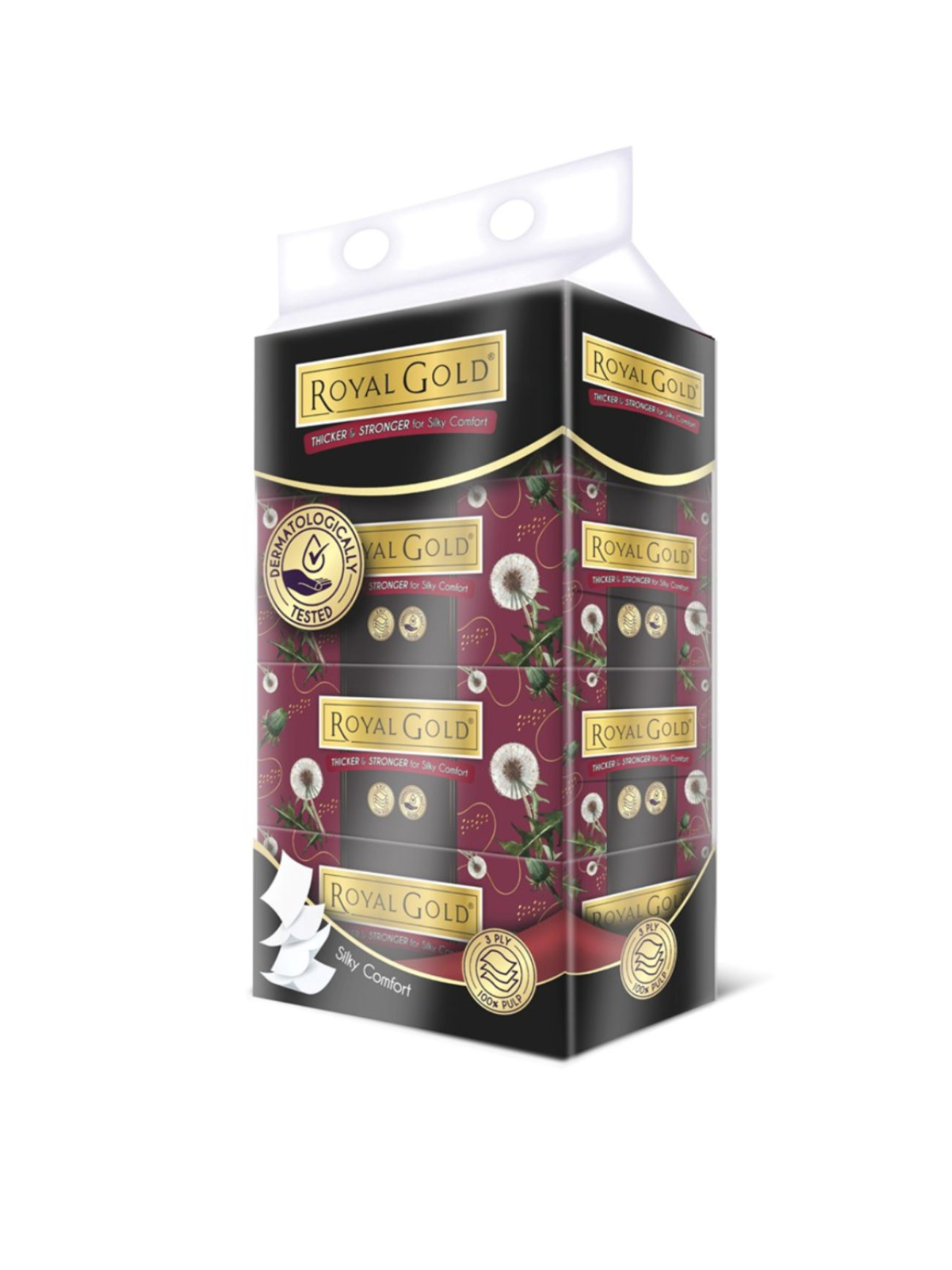 1729072280481_6356 ROYAL GOLD LUXURIOUS WHITE TISSUE BX 3PLY 4X110S - Image 1